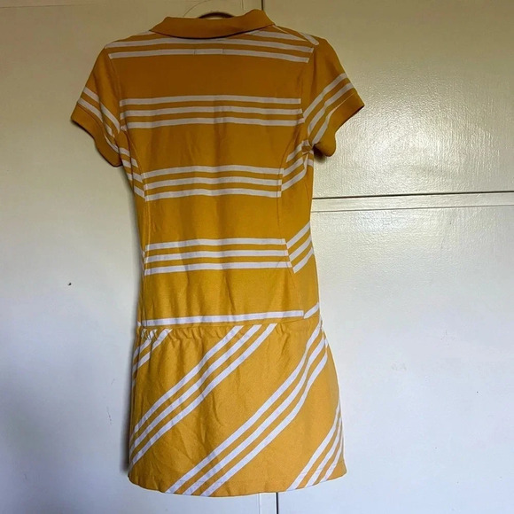 Coogi Australia Yellow White Striped Drop Waist Polo Dress Size Large - Picture 9 of 12